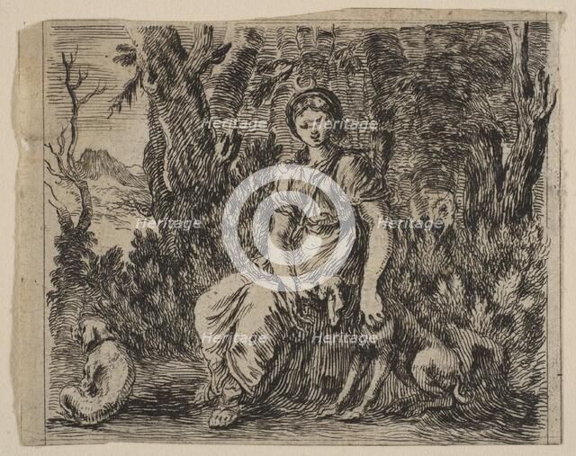 Diana, from 'Game of Mythology' (Jeu de la Mythologie), 1644. Creator: Stefano della Bella.