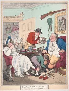 Diana in the Straw, or A Treat for Quornites, January 1, 1804., January 1, 1804. Creator: Thomas Rowlandson