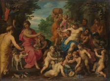 Diana Offered Wine and Fruit by Bacchus and his Retinue, c.1617-1625. Creator: Hendrick van Balen