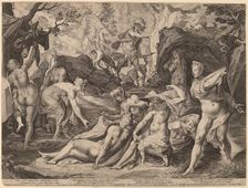 Diana Surprised by Actaeon. Creator: Aegidius Sadeler II