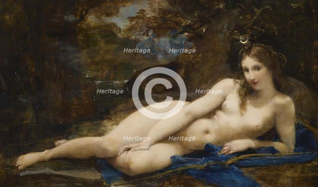 Diana Reposing, c1859. Creator: Paul-Jacques-Aime Baudry.