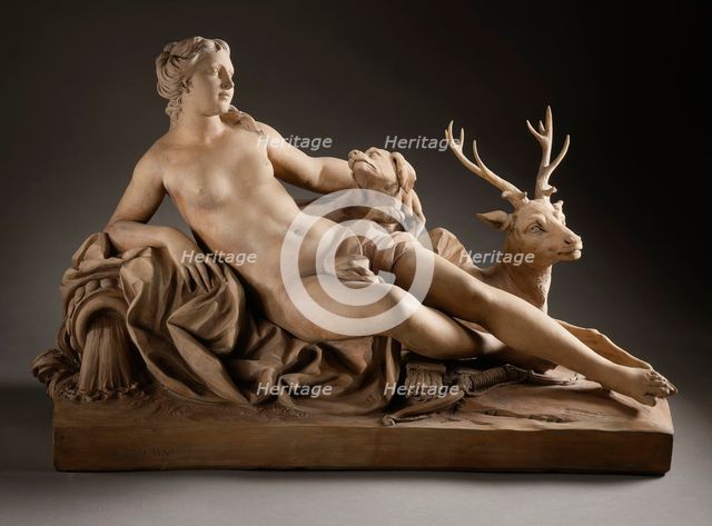 Diana with a Stag and a Dog, 1687. Creator: Jean-Baptiste Tuby.