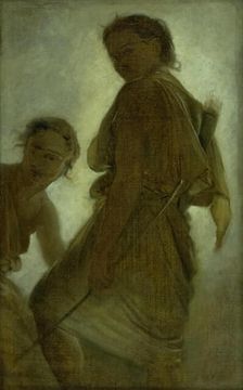 Diana with one of her Nymphs, 1863-1866. Creator: Ludvig Abelin Schou