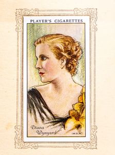 Diana Wynyard Collectables Picture of movie stars that came with the Players cigarette packet, 1934. Creator: Unknown