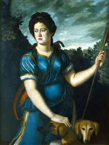 Diana the Huntress with her Two Dogs 16th century
