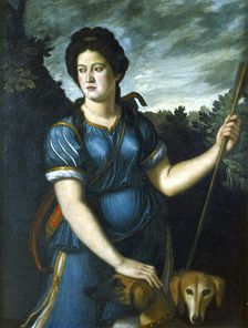 Diana the Huntress with her Two Dogs 16th century
