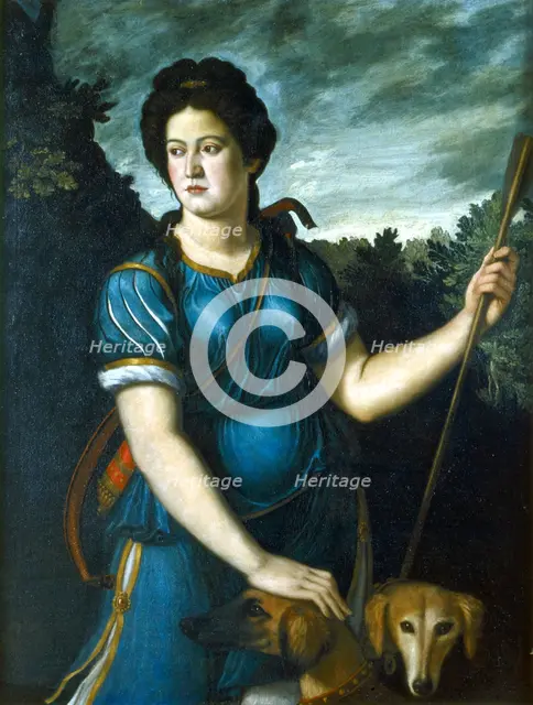'Diana the Huntress with her Two Dogs', 16th century. Artist: Unknown