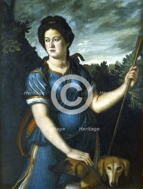 'Diana the Huntress with her Two Dogs', 16th century. Artist: Unknown
