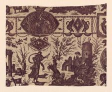 Diane Chasseresse (Diana the Huntress) (Furnishing Fabric), Nantes, c. 1800. Creator: Unknown