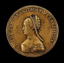 Diane de Poitiers, 1499-1566, Wife of Louis de Breze, Duchess of Valentinois 1548 [obverse], c. 1525 Creator: Unknown