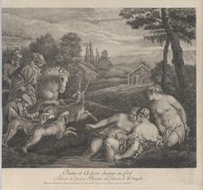 Diane et Acteon changé en Cerf, ca. 1742. Creator: Etienne Fessard