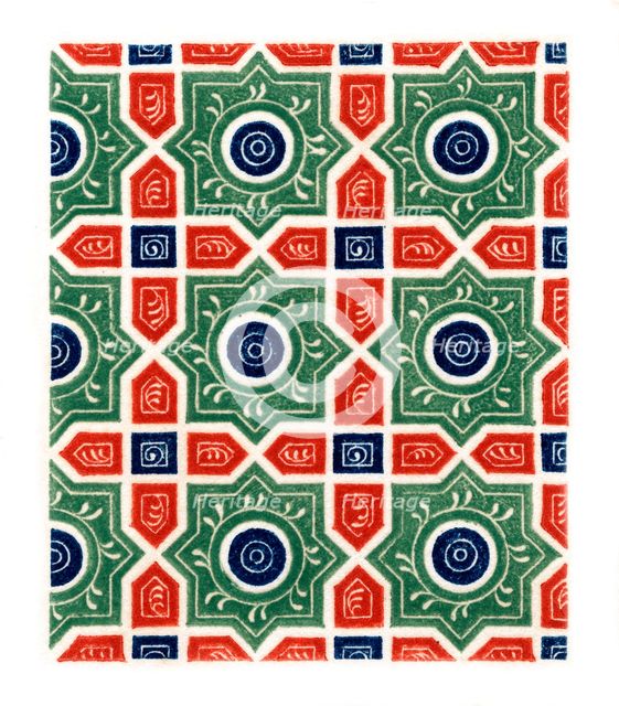 Diapered ornament, 14th century, (1843).Artist: Henry Shaw