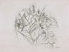 Dibujo con pie, c1946. Creator: Frida Kahlo