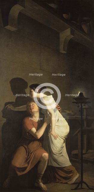 Dibutades, or the Origin of Drawing, 1791. Artist: Suvée, Joseph-Benoît (1743-1807)
