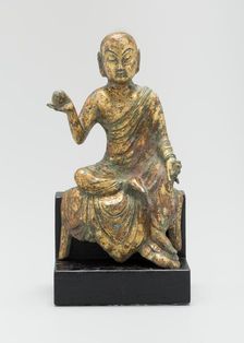 Dicang (Khsitigarbha), or "He Who Encompasses the Earth," Seated and..., Tang dynasty, c. 8th cent. Creator: Unknown