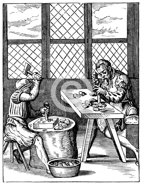Dice Maker's Workshop, 16th century. Artist: Jost Amman