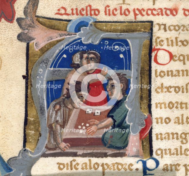 Dice players, 14th century. Creator: Unknown.