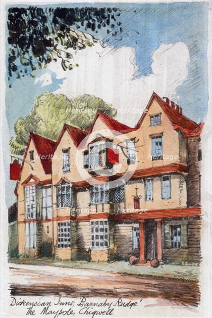 Dickensian Inns, Barnaby Rudge, the Maypole, Chigwell, c1800-1850. Artist: Unknown