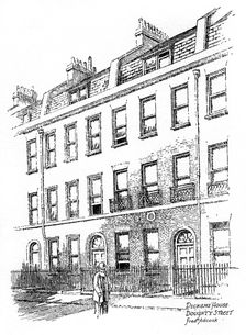 Dickens house, 48 Doughty Street, London, 1912.Artist: Frederick Adcock
