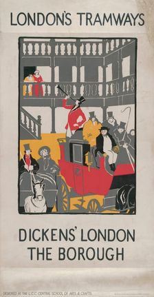 Dickens London - The Borough London County Council (LCC) Tramways poster, 1923. Artist: I Jephson