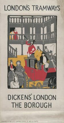 Dickens London - The Borough London County Council (LCC) Tramways poster, 1923. Artist: I Jephson