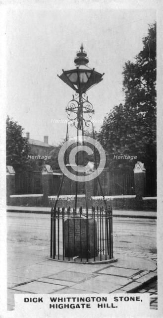 Dick Whittington Stone, Highgate Hill, London, c1920s. Artist: Unknown