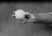 Dick Rudolph's grip on ball, Boston NL (baseball), 1914. Creator: Bain News Service