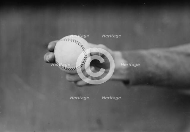 Dick Rudolph's grip on ball, Boston NL (baseball), 1914. Creator: Bain News Service.