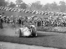 Dick Seaman with his Mercedes, Donington Grand Prix, 1938