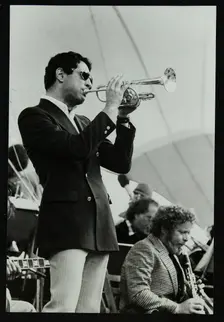Dick Sudhalter and Bob Wilber playing at the Capital Radio Jazz Festival, London, 1979. Creator: Denis Williams