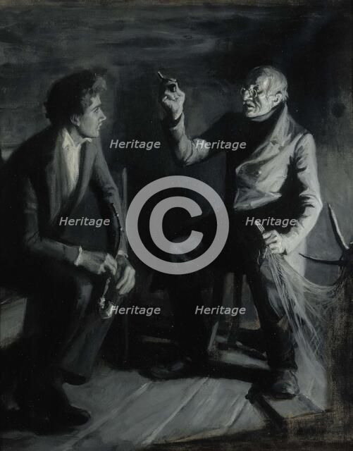 "Dictate he begins of Duncker...", illustration for Vänrikki Stool's stories, 1898-1900. Creator: Albert Edelfelt.