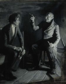 "Dictate he begins of Duncker...", illustration for Vänrikki Stool's stories, 1898-1900. Creator: Albert Edelfelt