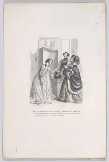 Did anyone ever forgive an awkward visit? from the Little Miseries of Human Life, 1843. Creator: Brugnot