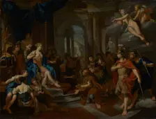 Dido and Aeneas, early 18th century. Creator: Nicolaas Verkolje