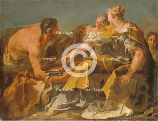 Dido building Carthage. Artist: Pittoni, Giovan Battista (1687-1767)