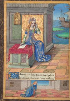 Dido Mourns with Aeneas's Sword Before Her; Ovid, Excerpts from Heroides, about 1493. Creator: Master of the Chronique Scandaleuse