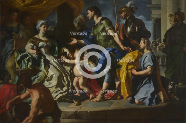 Dido receiving Aeneas and Cupid disguised as Ascanius, 1710. Creator: Solimena, Francesco (1657-1747).