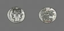 Didrachm (Coin) Depicting the God Janus, 225-214 BCE. Creator: Unknown