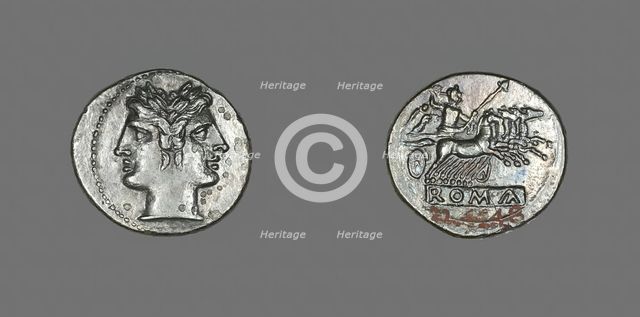 Didrachm (Coin) Depicting the God Janus, 225-214 BCE. Creator: Unknown.