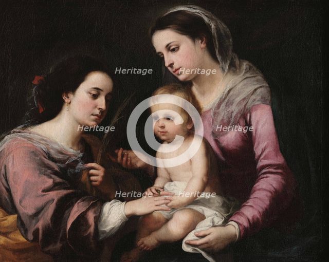 Die mystische Hochzeit der heiligen Katharina. Creator: Murillo, Bartolomé Estebàn (1617-1682).