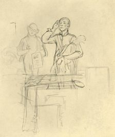 Die Meldung mid-late 19th century, (c1924). Creator: Carl Spitzweg