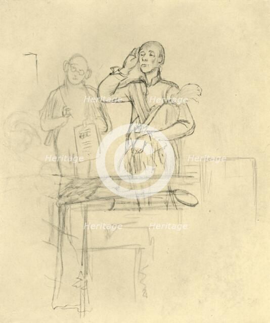 'Die Meldung', mid-late 19th century, (c1924). Creator: Carl Spitzweg.