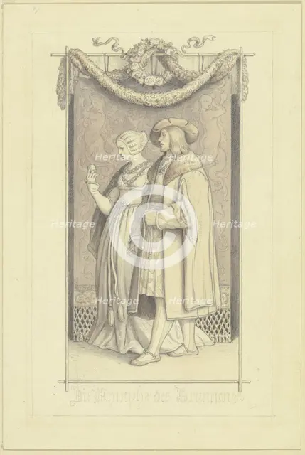 Die Nymphe des Brunnen, c1845. Creator: Ludwig Richter.