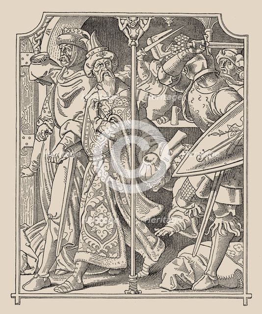 Die Nibelungen. Etzel and Kriemhild, 1840-1841. Creator: Rethel, Alfred (1816-1859).