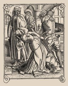 Die Nibelungen. How Gunther and Hagen and Kriemhild Were Slain, 1840-1841. Creator: Rethel, Alfred (1816-1859)