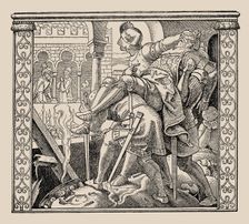 Die Nibelungen. How Rudiger?s corps is presented to Krimhild, 1840-1841. Creator: Rethel, Alfred (1816-1859)