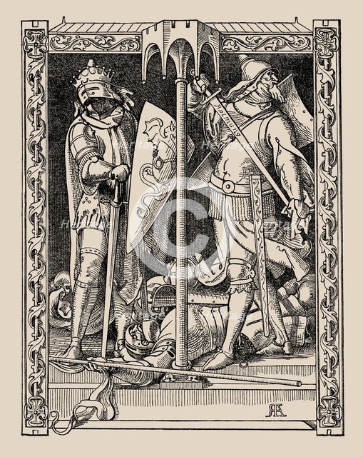 Die Nibelungen. How Sir Dietrich's Men Were All Slain, 1840-1841. Creator: Rethel, Alfred (1816-1859).