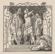 Die Nibelungen. How They Threw Down the Dead Out Of The Hall, 1840-1841. Creator: Rethel, Alfred (1816-1859)
