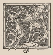Die Nibelungen. Hagen of Troneck kills Iring, 1840-1841. Creator: Rethel, Alfred (1816-1859)