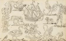 Die offene Schreib-Schule (The open writing school), 1738-1745. Creator: Grüner; Eva Margaretha (1721-1760)